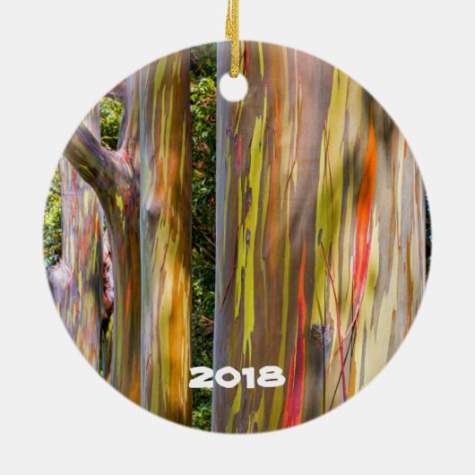 Maui Bamboo en gekleurde bomen Keramisch Ornament (Achterkant)