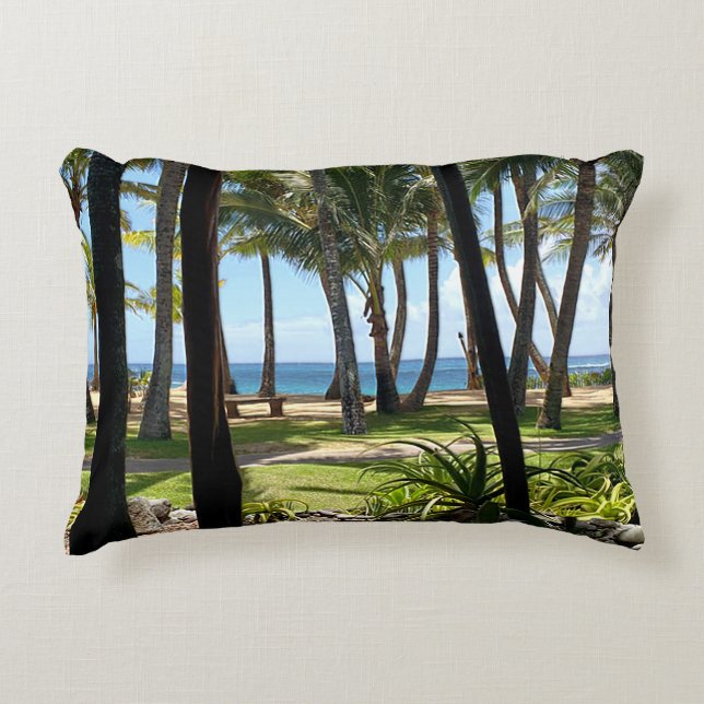Maui Beach Hawaii Palm Trees Accent Kussen (Voorkant)