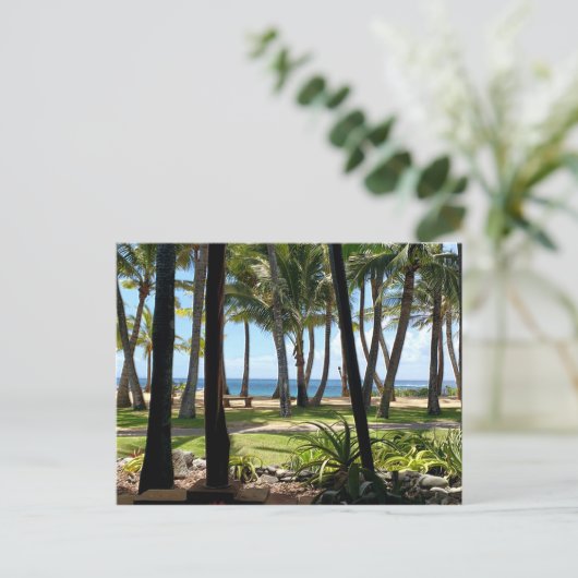 Maui Beach Hawaii Palm Trees Briefkaart (Staand voorkant)