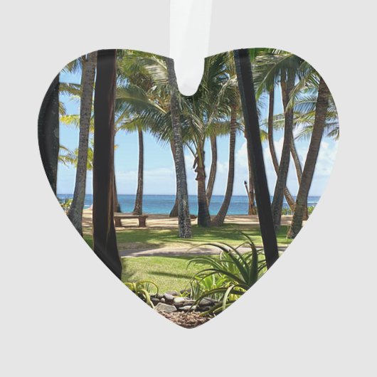Maui Beach Hawaii Palm Trees Ornament (achterkant)