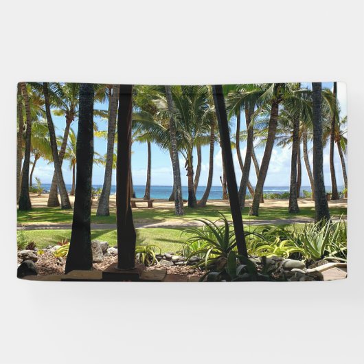Maui Beach Hawaii Palm Trees Spandoek (Horizontaal)
