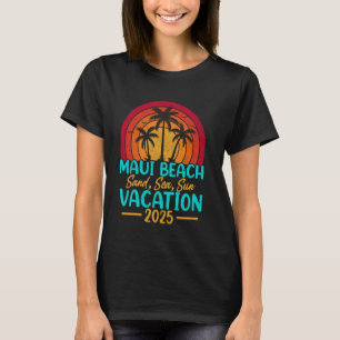 Maui Beach Hawaii Sand Zee Zonvakantie 2025 T-shirt
