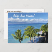 Maui Beach met Ocean en Palms Briefkaart (Voorkant / Achterkant)