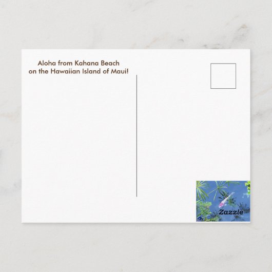 Maui Beach met Ocean en Palms Briefkaart (Achterkant)