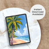 Maui Beach Palm Trees Hawaii Schilderij Poster