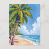 Maui Beach Palm Trees Schilderij Briefkaart (Voorkant)