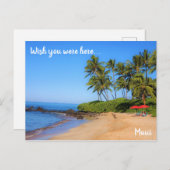Maui Beach Umbrella wou dat je hier was Briefkaart (Voorkant / Achterkant)