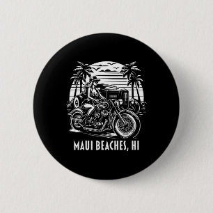 Maui Beaches Hawaii Motorfiets Hotrod Desi Ronde Button 5,7 Cm