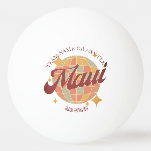 Maui City Hawaii tafeltennisclub Pingpongbal (Voorkant)