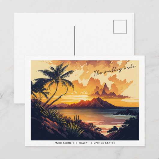 Maui - De vallei Isle Briefkaart (Voorkant / Achterkant)