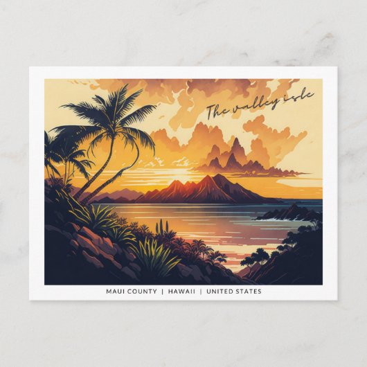 Maui - De vallei Isle Briefkaart (Voorkant)