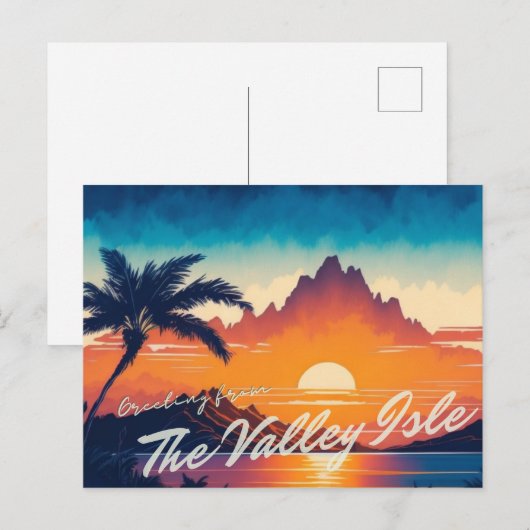 Maui - De vallei Isle Briefkaart (Voorkant / Achterkant)