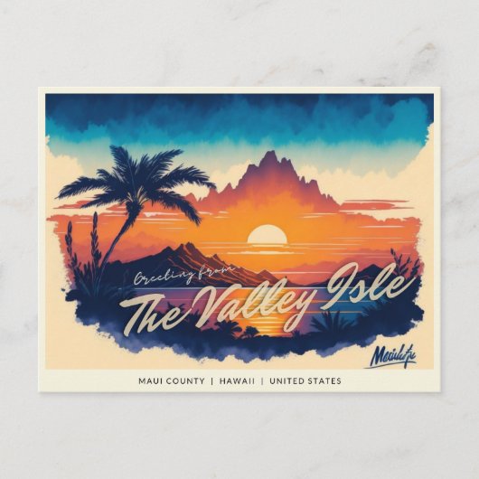 Maui - De vallei Isle Briefkaart (Voorkant)