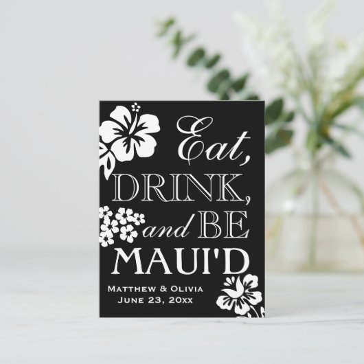 Maui Destination Beach Wedding Bewaar de datum Aankondigingskaart (Staand voorkant)