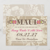 MAUI Destination Tropical Floral Linen Kaart (Voorkant / Achterkant)