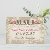 MAUI Destination Tropical Floral Linen Kaart (Staand voorkant)