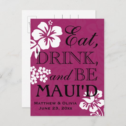 Maui Destination Wedding Save the Date Briefkaart (Voorkant / Achterkant)