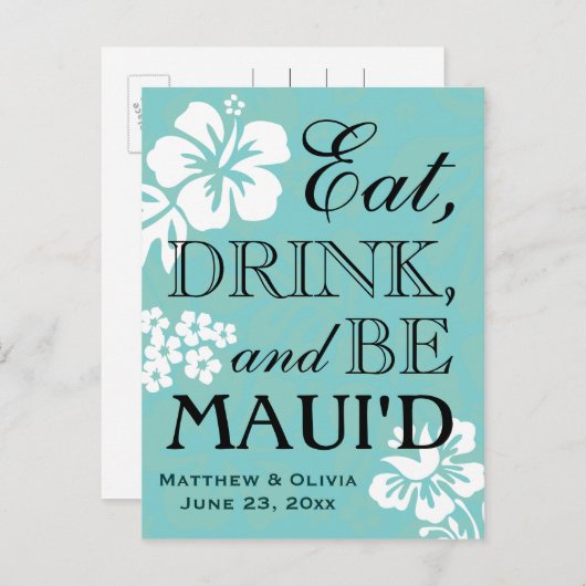 Maui Destination Wedding Save the Date Briefkaart (Voorkant / Achterkant)