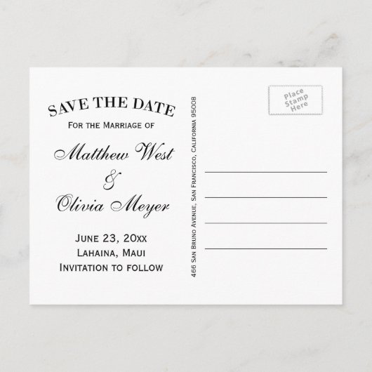 Maui Destination Wedding Save the Date Briefkaart (Achterkant)
