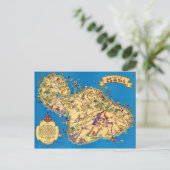 Maui Funny  Map Briefkaart (Staand voorkant)