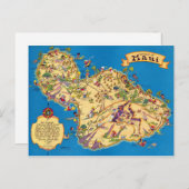 Maui Funny  Map Briefkaart (Voorkant / Achterkant)