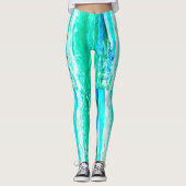 Maui golven Thunder_Cove gestreept blauw/groen Leggings (Voorkant)