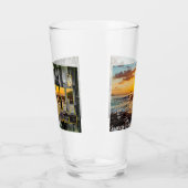 Maui graphics, bamboe & Pa'ako Beach, Beer Glass Glas (Links)