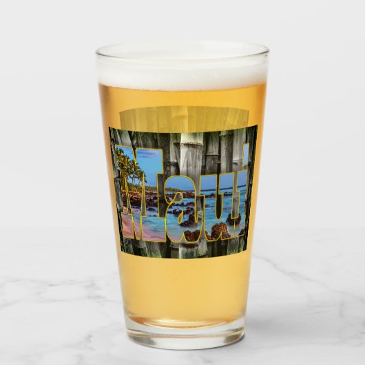 Maui graphics en het Bamboe Forest, Beer Glass Glas (Voorkant gevuld)