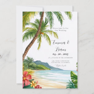Maui Hawaï Destinaat Huwelijksuitnodiging Kaart