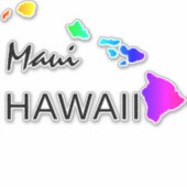 MAUI - HAWAÏ-EILANDEN NEON REGENBOOG STICKER (Voorkant)