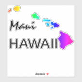 MAUI - HAWAÏ-EILANDEN NEON REGENBOOG STICKER (Vel)
