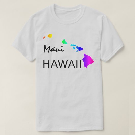 MAUI - HAWAÏ-EILANDEN NEON REGENBOOG T-SHIRT (Design voorkant)