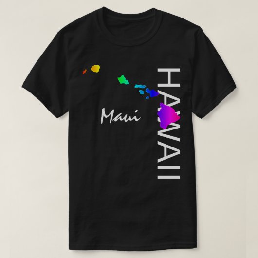 MAUI - HAWAÏ-EILANDEN NEON REGENBOOG T-SHIRT (Design voorkant)