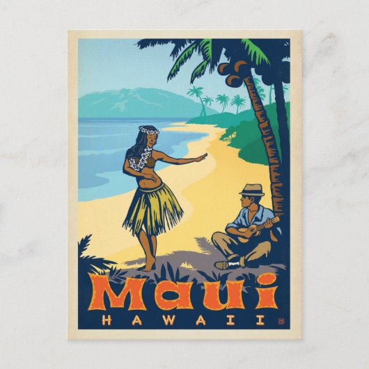 Maui, Hawaï | Meisje Hula & Ukele Briefkaart (Voorkant)
