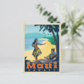 Maui, Hawaï | Meisje Hula & Ukele Briefkaart (Staand voorkant)