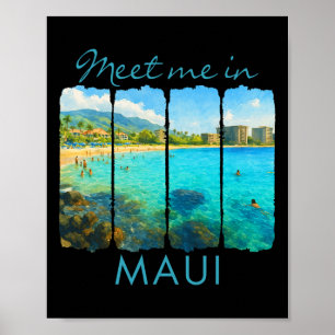 Maui Hawaï Reizen Reis Penseelstreek Ontmoet me in Poster