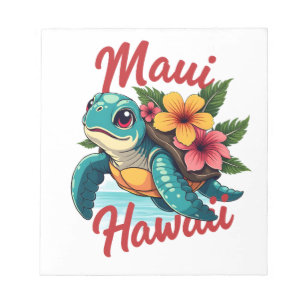 Maui Hawaï T-shirt meisje vrouwen kinderen zeeschi Notitieblok