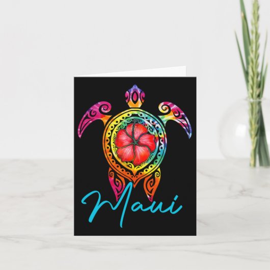 Maui Hawaï Tie Dye Zeeschildpad Kaart (Voorkant)