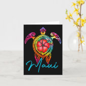 Maui Hawaï Tie Dye Zeeschildpad Kaart (Gele Bloem)