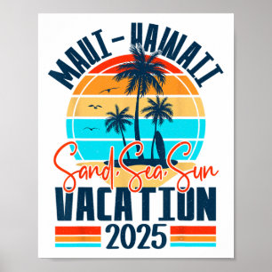 Maui Hawaï vakantie 2025 souvenir bijpassende fami Poster