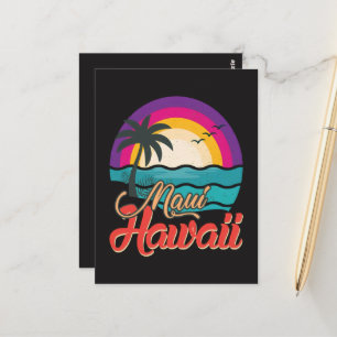 Maui Hawaï zonsondergang strand golven Briefkaart
