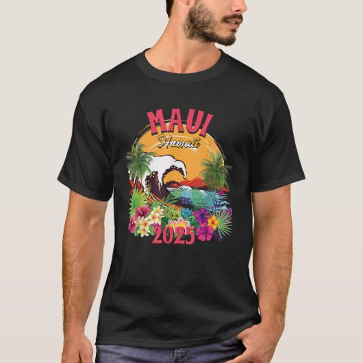 Maui Hawaii 2025 Matching Family Hawaiian Summer V T-shirt (Voorkant)