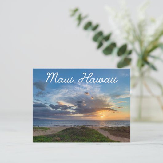 Maui Hawaii Aloha Sunset Beach Briefkaart (Staand voorkant)