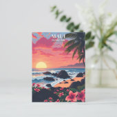 Maui Hawaii Aloha Vintage Travel Briefkaart (Staand voorkant)