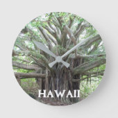 Maui Hawaii Bayan Tree Clock Ronde Klok (Voorkant)