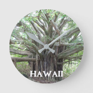 Maui Hawaii Bayan Tree Clock Ronde Klok