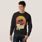 Maui Hawaii Beach Retro Sunset Trui (Voorkant volledig)