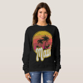 Maui Hawaii Beach Retro Sunset Trui (Voorkant volledig)