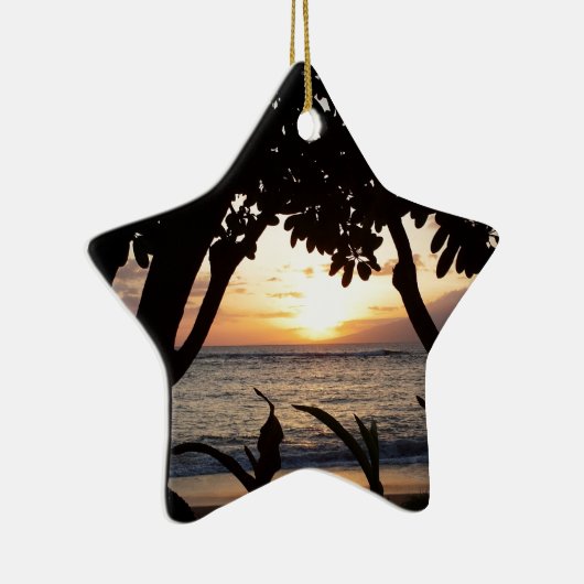 Maui Hawaii Beach Sunset Keramisch Ornament (Rechts)
