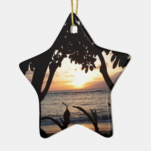 Maui Hawaii Beach Sunset Keramisch Ornament (Links)